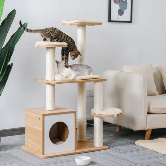 HOM Feline Haven Beige Cat Tree
