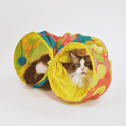 Barkbutler x Fofos Floral Pop Up Tunnel Toy for Cats