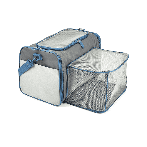 Barkbutler x Fofos Expandable Foldable Carrier for Dogs and Cats (Grey/Blue)