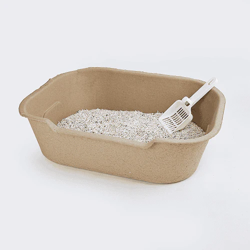 Barkbutler x Fofos Disposable Litter Box for Cats (Beige) (Pack of 2)