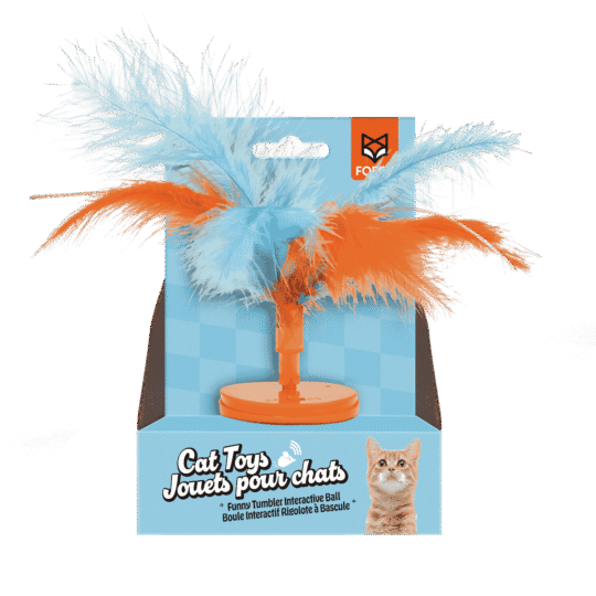 FOFOS Tumbler Cat Toy – Brown & Blue