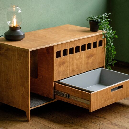 The Clean Cubby Litter Cabinet — Modern Plywood Cat Toilet by House of Meows