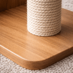 House of Meows Premium Wooden Cat Tree 40 Inch with Natural Sisal Scratcher