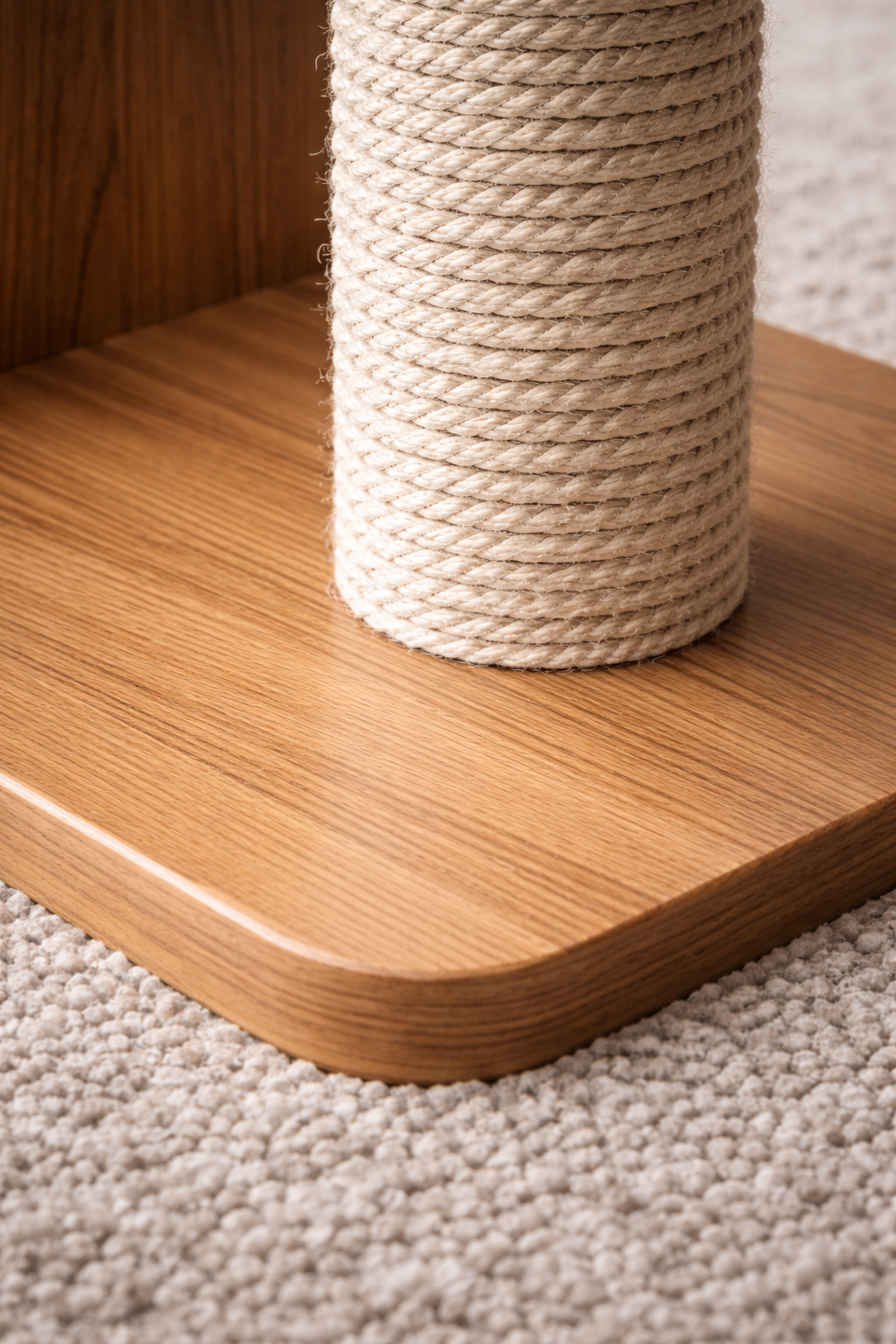 House of Meows Premium Wooden Cat Tree 40 Inch with Natural Sisal Scratcher